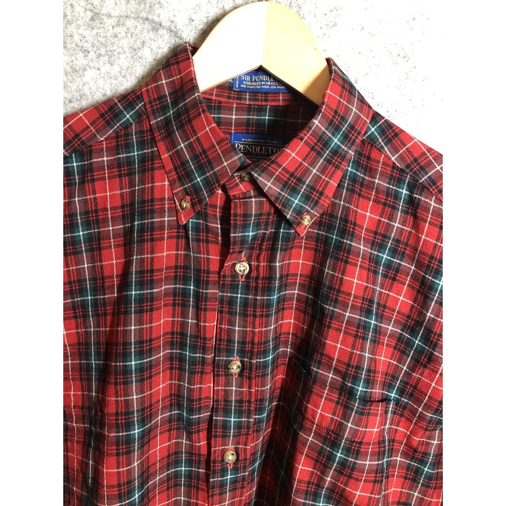 Pendleton Shirt Mens Medium Red Plaid Sir Pendleton Wool Authentic O'Neil Tartan